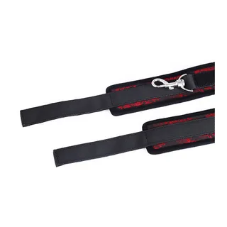 Menottes de poignet textile noir rembourrées ajustables, autre vue 5