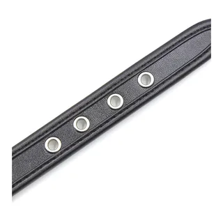 Manchettes poignets cuir noir boucles métalliques, autre vue 6