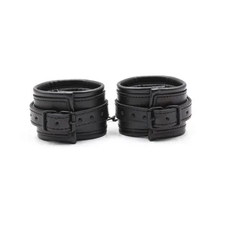 Menottes cuir noir rembourré ajustables, autre vue 3