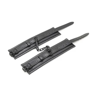 Menottes cuir noir rembourré ajustables, autre vue 4