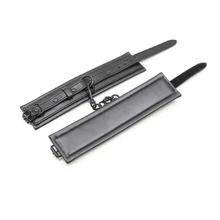 Menottes cuir noir rembourré ajustables, autre vue 5