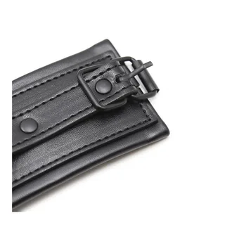 Menottes cuir noir rembourré ajustables, autre vue 8