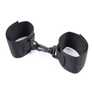 Menottes nylon noir ajustables avec crochet, autre vue 2