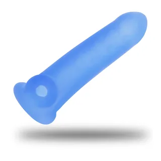 Gaine silicone bleu clair avec boucle testiculaire, coloris Bleu