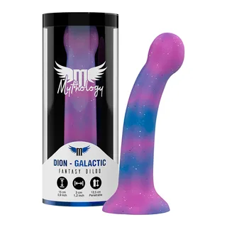 Gode incurvé silicone dégradé galactique rose violet bleu, autre vue 7