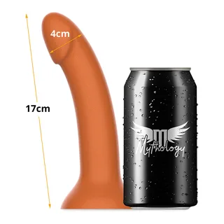Gode silicone orange, large tête arrondie, ergonomique, autre vue 3
