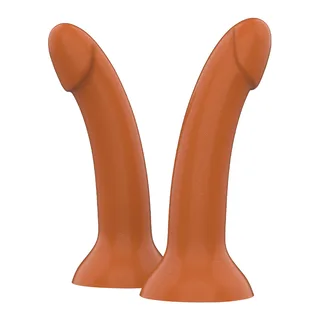 Gode silicone orange, large tête arrondie, ergonomique, autre vue 4
