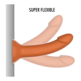 Gode silicone orange, large tête arrondie, ergonomique, autre vue 5