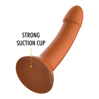 Gode silicone orange, large tête arrondie, ergonomique, autre vue 7
