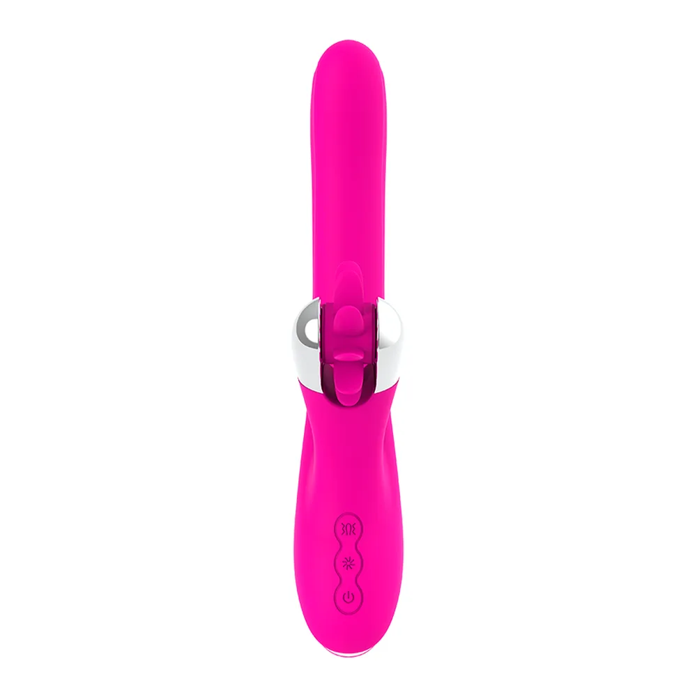Vibromasseur rabbit silicone rose rechargeable 7 modes, autre vue 3