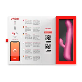 Vibromasseur rabbit Oslo Oninder - avec sa base - Rose