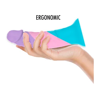 Gode silicone rechargeable tricolore pastel, 18 cm, autre vue 3