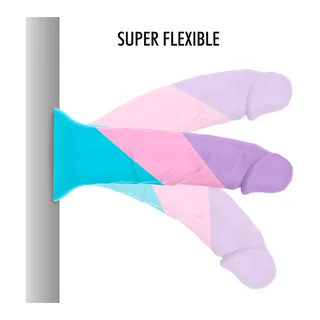 Gode silicone rechargeable tricolore pastel, 18 cm, autre vue 7