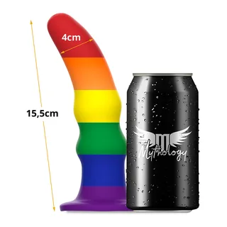 Gode silicone arc-en-ciel flexible avec ventouse, autre vue 4