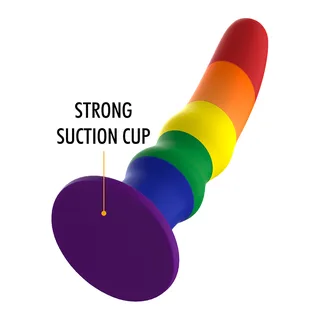 Gode silicone arc-en-ciel flexible avec ventouse, autre vue 6