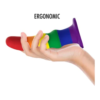 Gode silicone arc-en-ciel flexible avec ventouse, autre vue 7