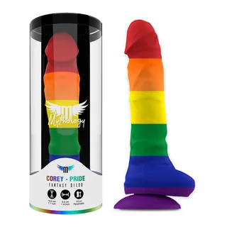 Gode silicone arc-en-ciel, base ventouse, 19,5 cm, autre vue 4