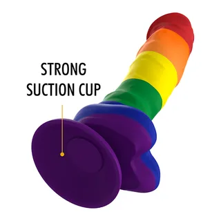 Gode silicone arc-en-ciel, base ventouse, 19,5 cm, autre vue 7