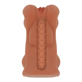 Masturbateur silicone beige relief nœud, autre vue 9
