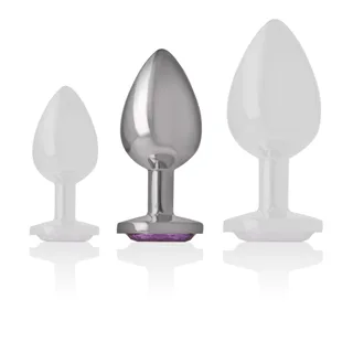 Plug Anal en Métal avec Cristal Violet Intense vue 3