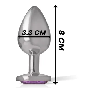 Plug Anal en Métal avec Cristal Violet Intense vue 4