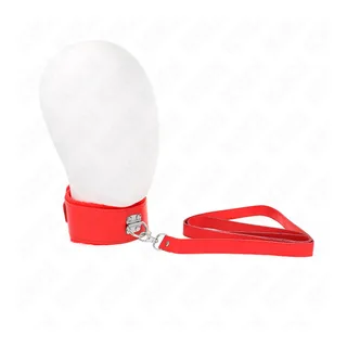 Collier Laisse Clous Rouge Ajustable 40-48 cm Kink vue 2