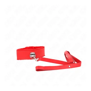 Collier Laisse Clous Rouge Ajustable 40-48 cm Kink vue 4