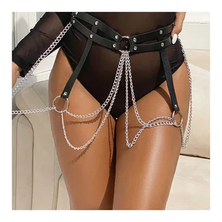 Chaine Bague Cuir Ceinture Subblime - vue de dos