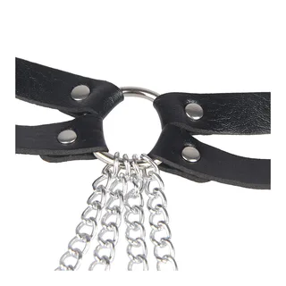 Chaine Bague Cuir Ceinture Subblime - vue en gros plan
