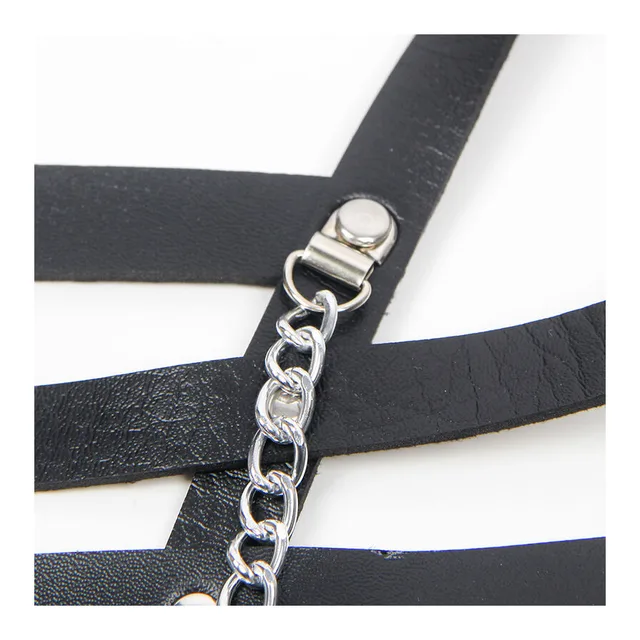 Harnais Corset à Détail de Chaînes Subblime