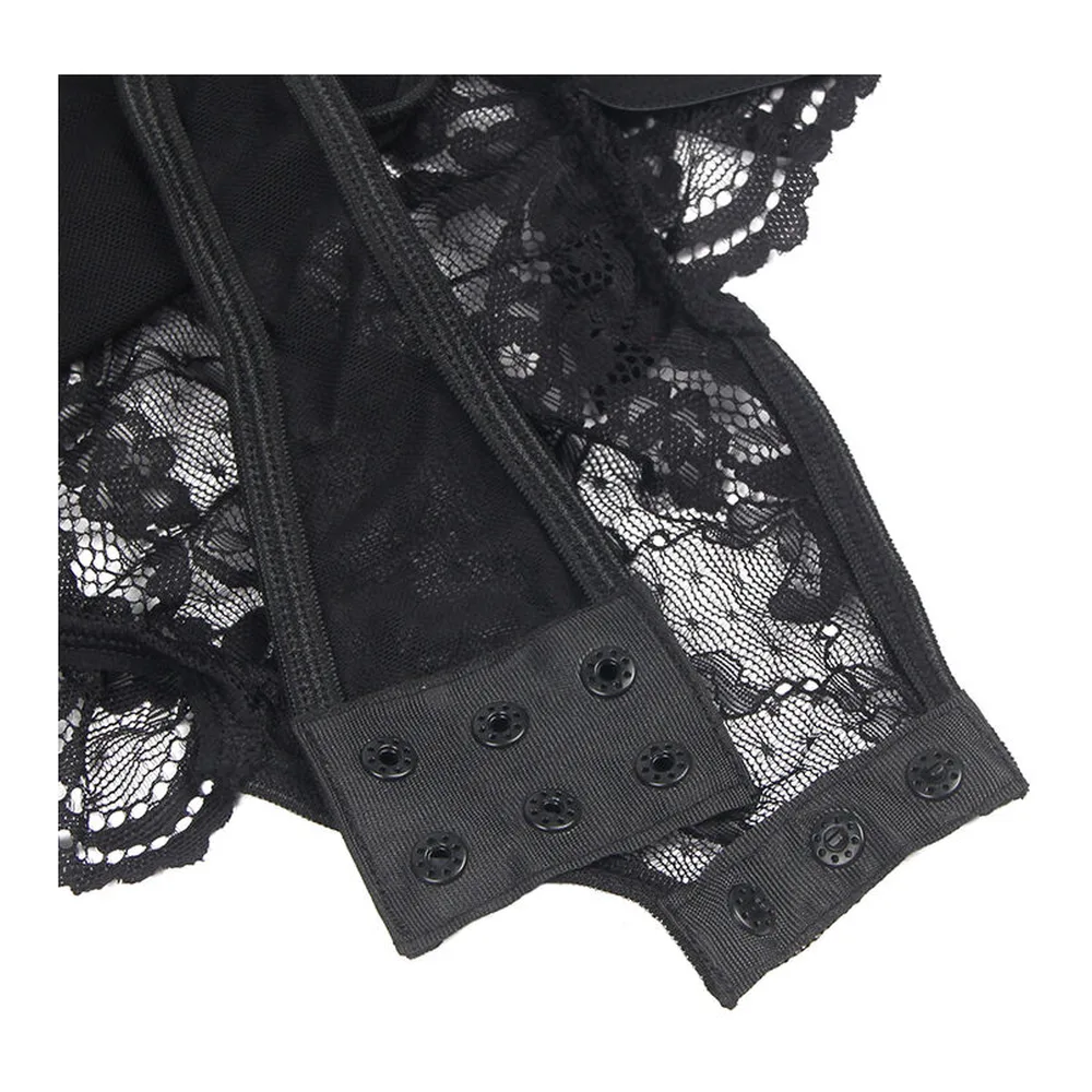 Teddy Jarretelle Détail Dentelle Noir Subblime