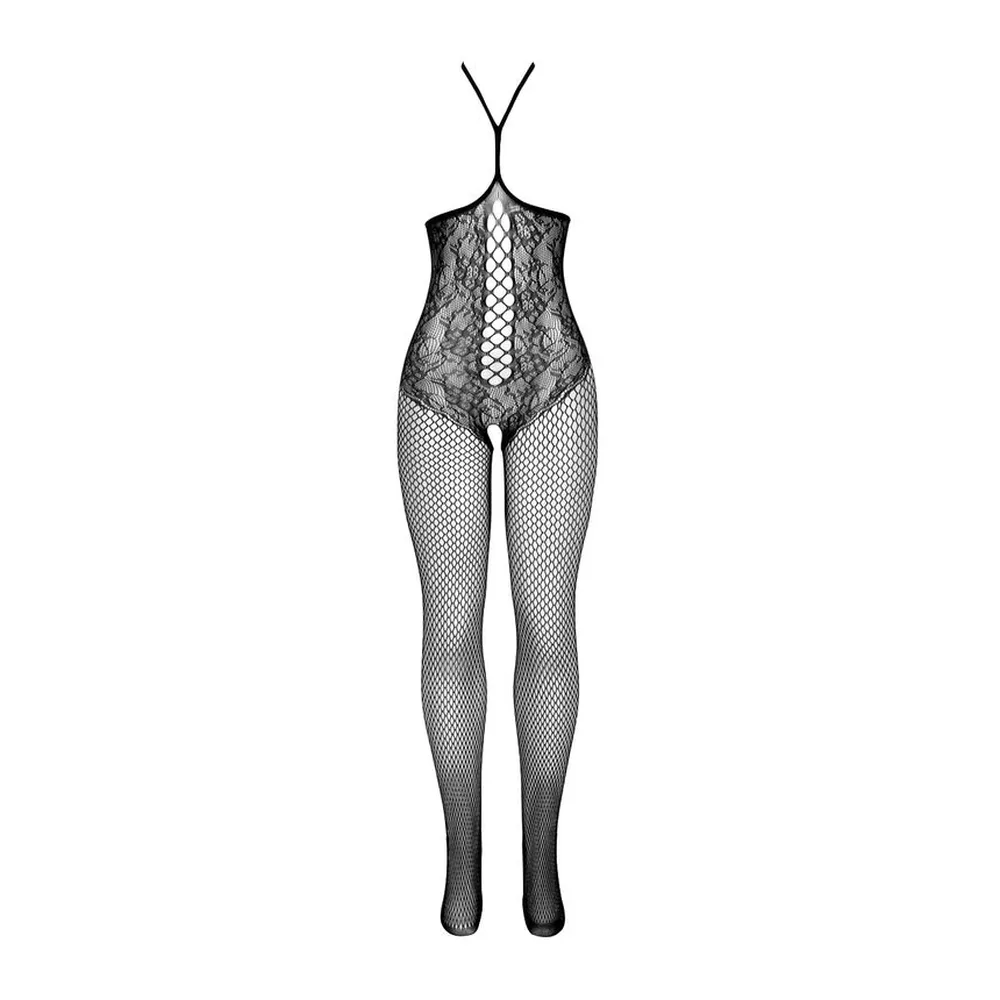 Bodystocking Résille Ouvert et Col Licou Subblime