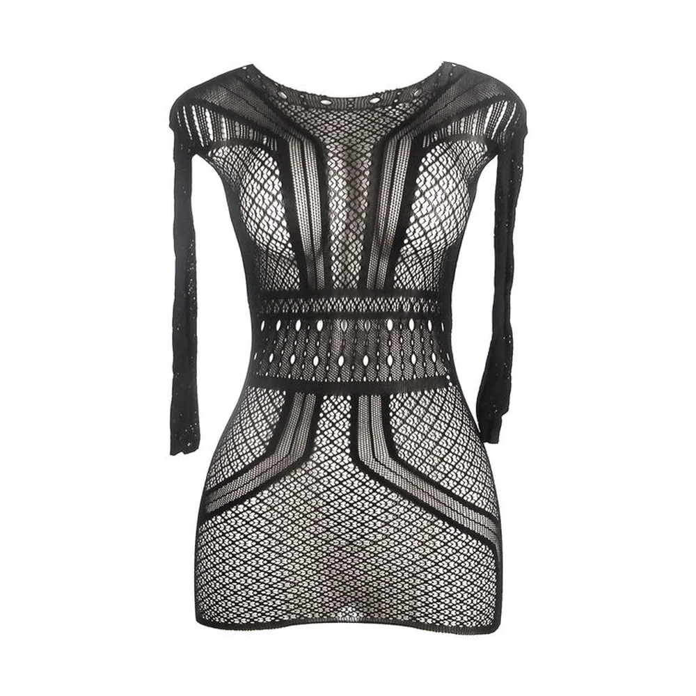 Body résille Robe Courte en Résille avec Dos Nu Subblime