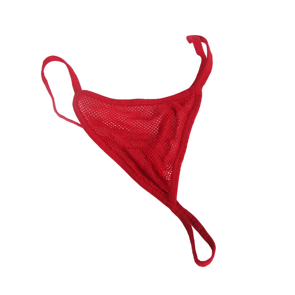 Bodystocking résille rouge à mailles losangées avec gants pailletés assortis intégrés, présenté à plat sur fond blanc