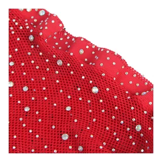 Bodystocking Resille Gants Diamants rouge Subblime - vue en gros plan