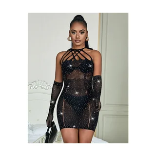 Robe Résille avec Strass Subblime - vue en gros plan