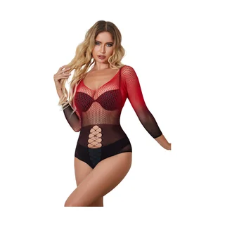 Robe Résille Élastique Manches dégradé rouge Subblime - détail de la texture