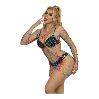 Robe Résille Manches Longues Arc-En-Ciel Subblime - détail de la commande