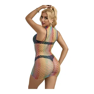 Robe Résille sans Manches Col Montant Arc-En-Ciel Subblime - avec son échelle de taille