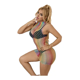 Robe Résille sans Manches Col Montant Arc-En-Ciel Subblime - détail de la commande
