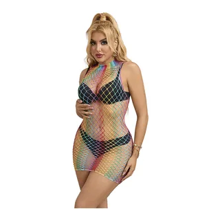 Robe Résille sans Manches Col Montant Arc-En-Ciel Subblime - vue de profil