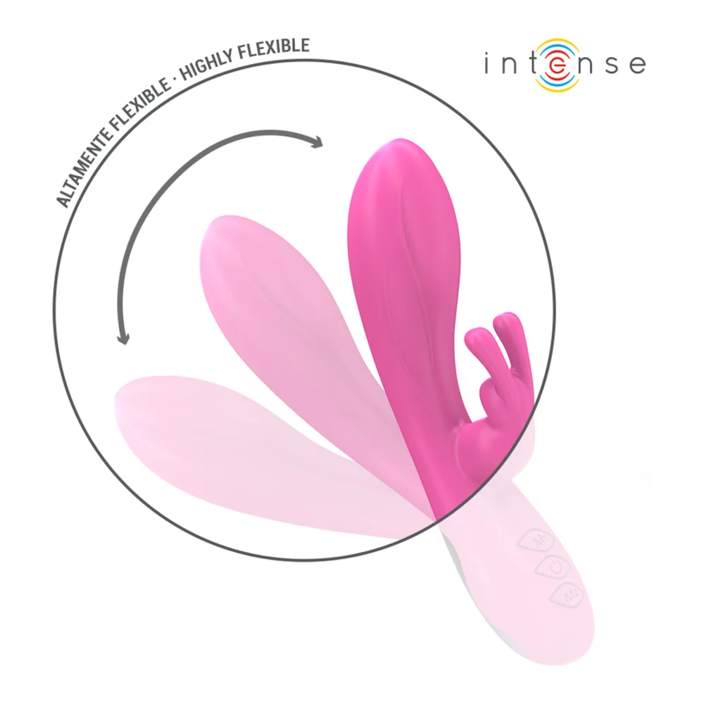 Vibromasseur rabbit silicone rose, bras souple, 10 modes, autre vue 4
