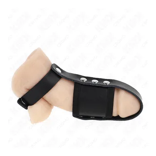 Anneau Cage Pénis Cuir Sangle Séparation Kink vue 4