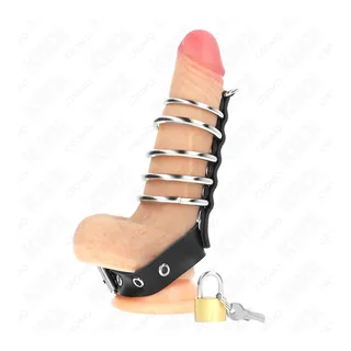 Anneau Pénis Cuir Sangle Kink - détail de la texture