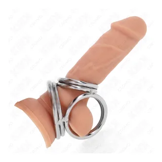 Anneau Pénis Métal Triple modèle Kink - détail de la texture