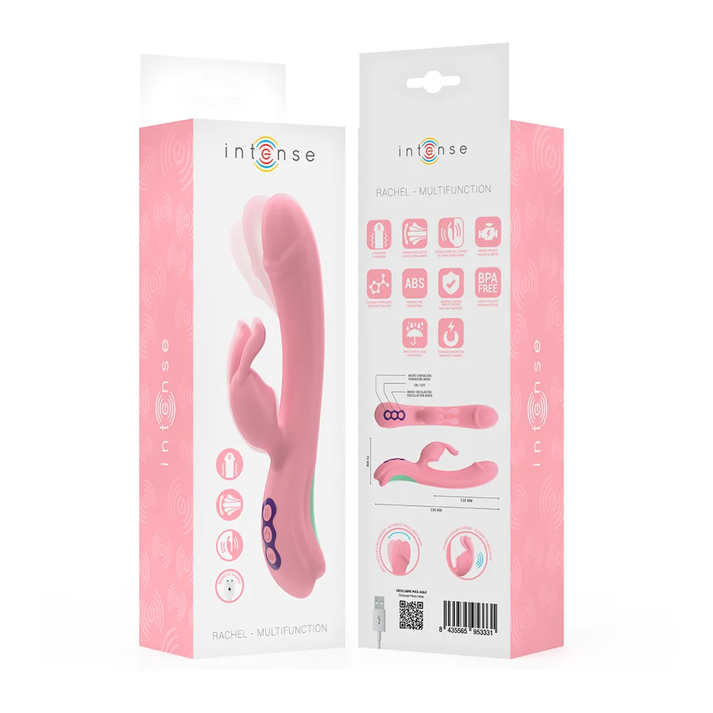 Vibromasseur rabbit rose, 13 cm insérables, oscillation, étanche, 5 modes, autre vue 9
