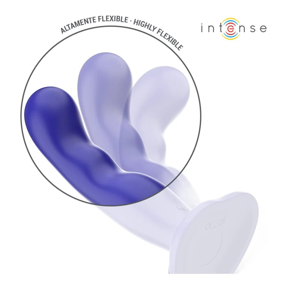 Vibromasseur bleu silicone ventouse, rechargeable, télécommande, autre vue 4