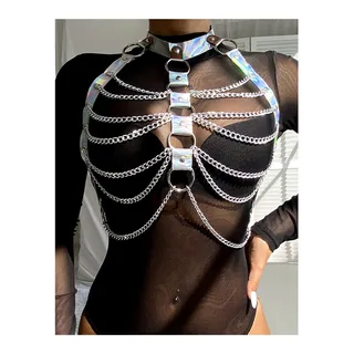 Harnais Poitrine Anneaux Chaînes Subblime - détail de la texture