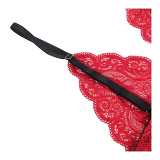 Chemisier de Nuit en Soie et Dentelle + Culotte Subblime - vue en gros plan