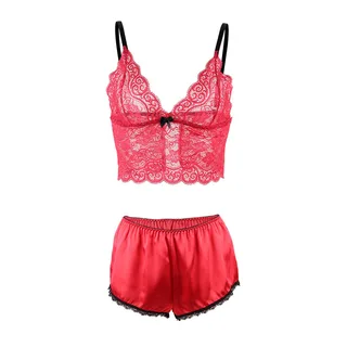 Chemisier de Nuit en Soie et Dentelle + Culotte Subblime - accessoires fournis